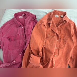 L.L. Bean Red Button-Up Shirt